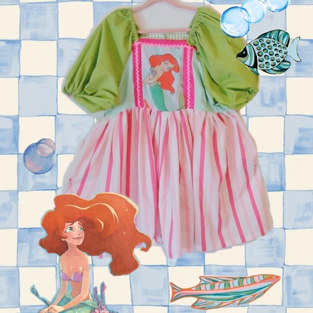 Mermaid Princess Kids Costume - Green and Pink